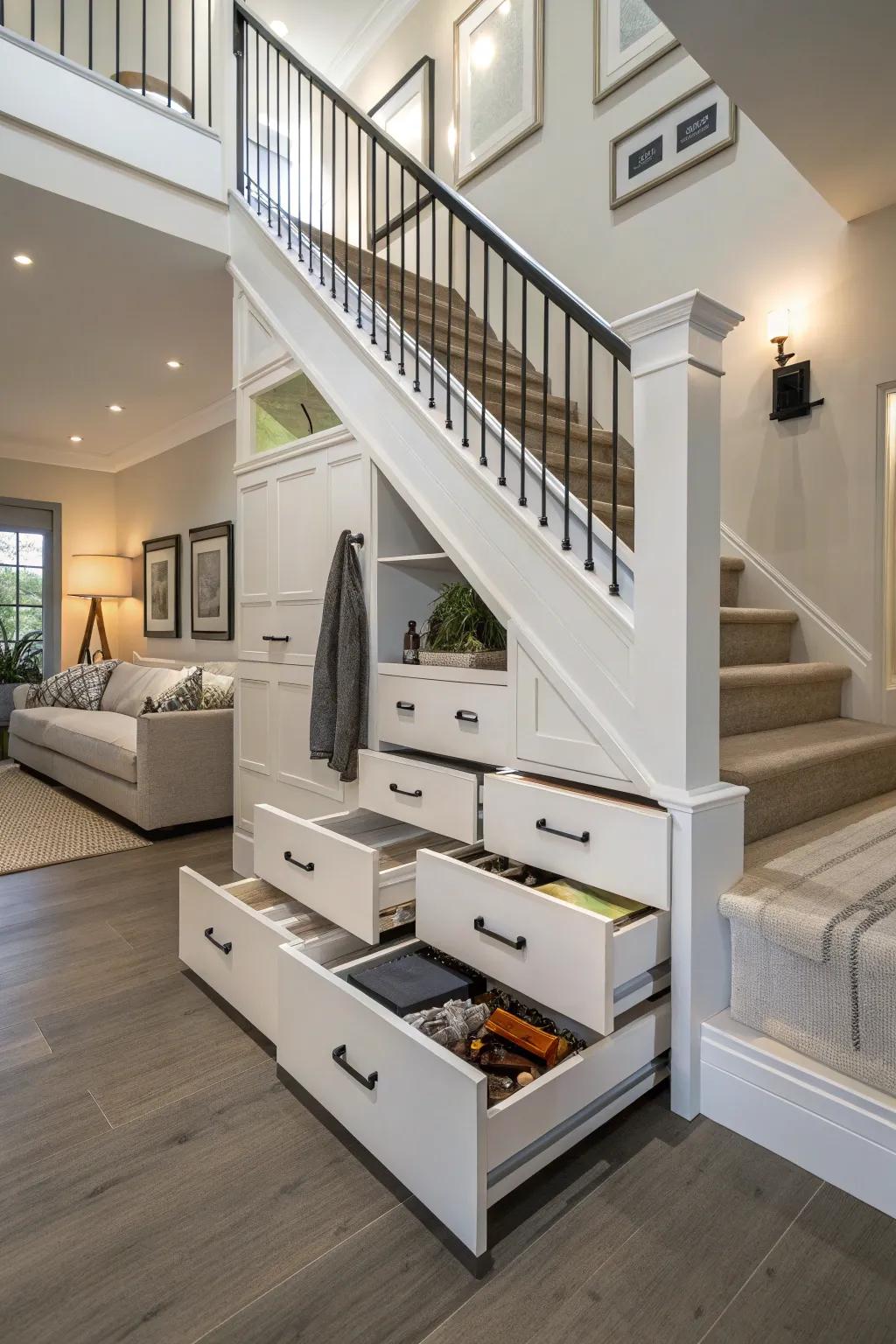 Integrated storage options can optimize space and practicality.