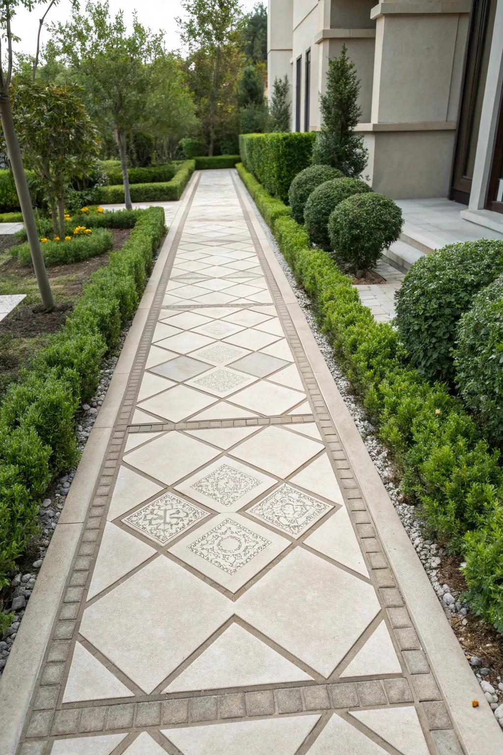 Showcase modern panache with a geometric-patterned trail.