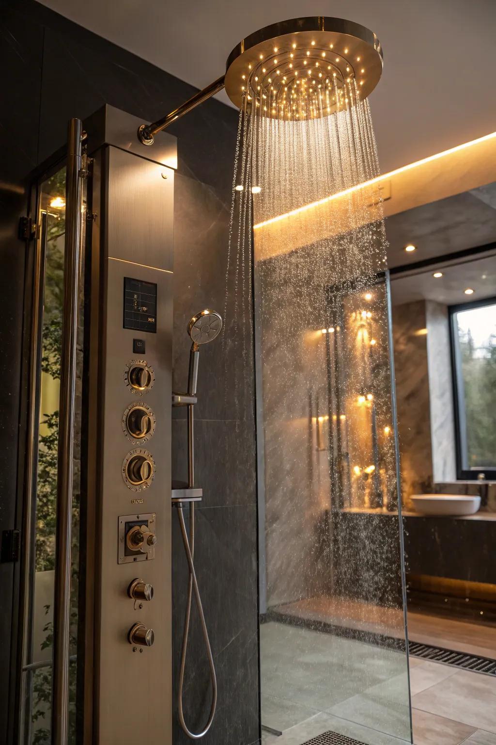 Premium fixtures boost the luxury of steam enclosures.