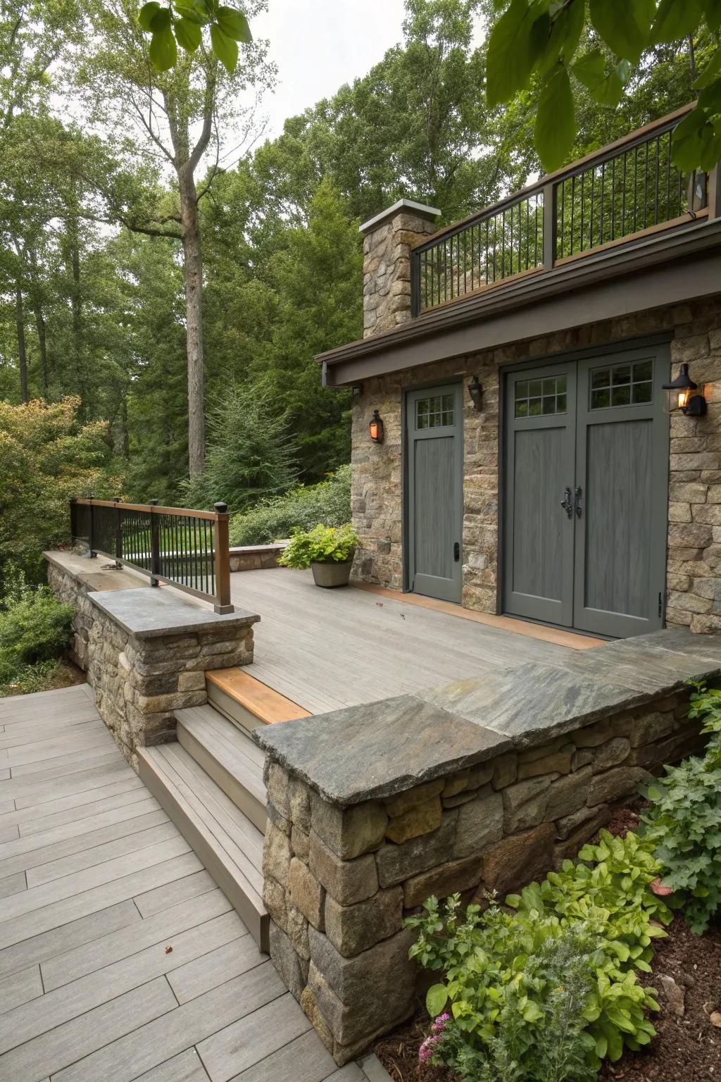 Rock skirting featuring ingeniously integrated access doors, enhancing functionality.