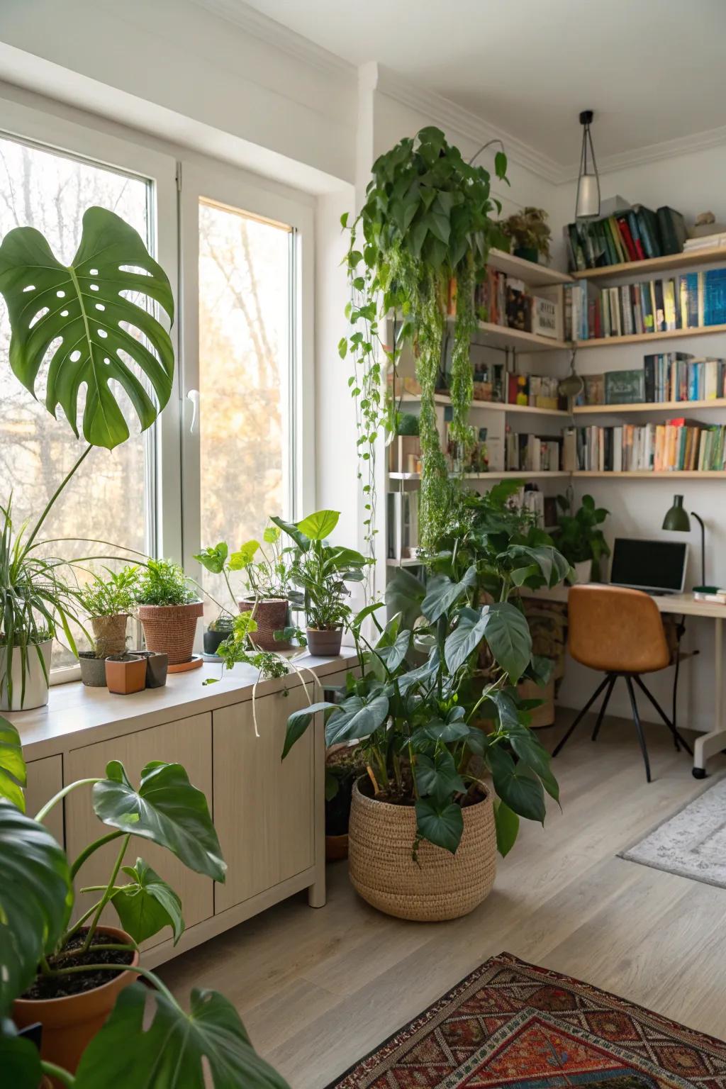 Plants add life and tranquility to the study area.