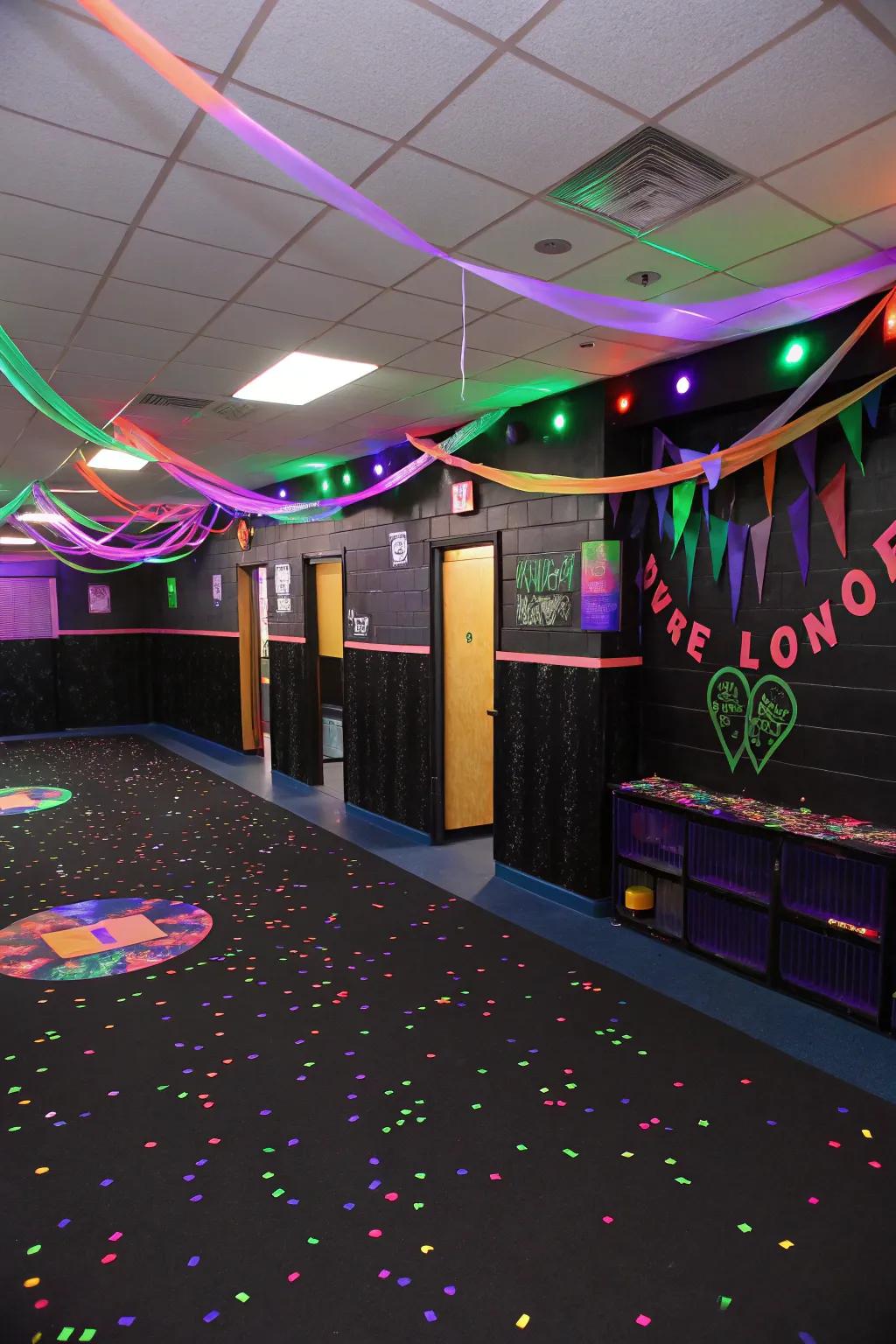 Light up the night with an exciting glow-in-the-dark floor.