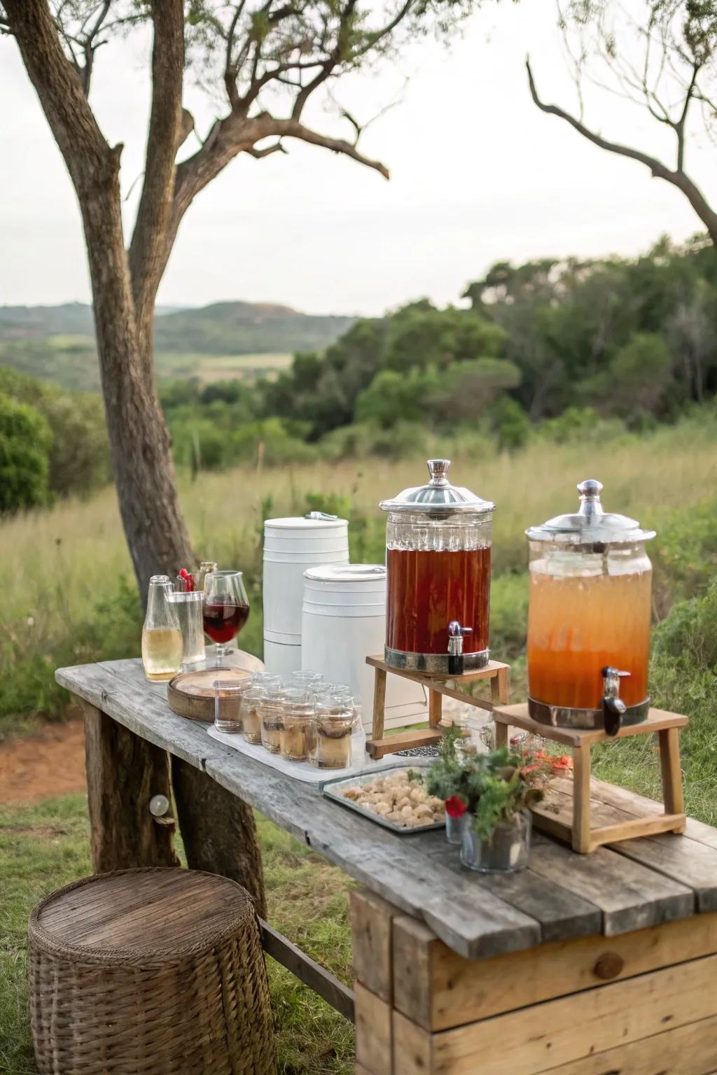 A self-serve beverage spot maintains the event lively and well-organized.