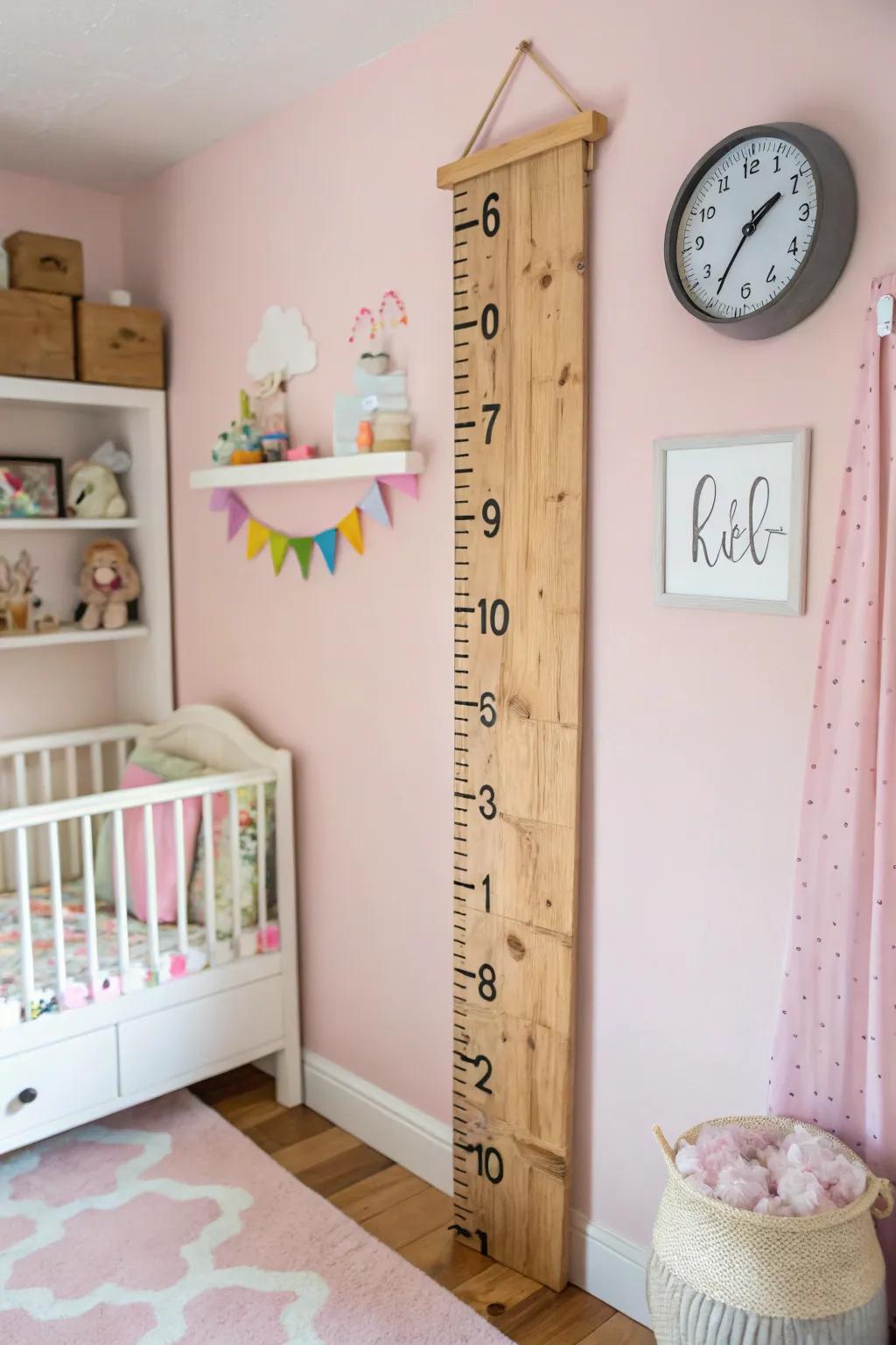 A growth chart is a practical and sentimental addition to any area.