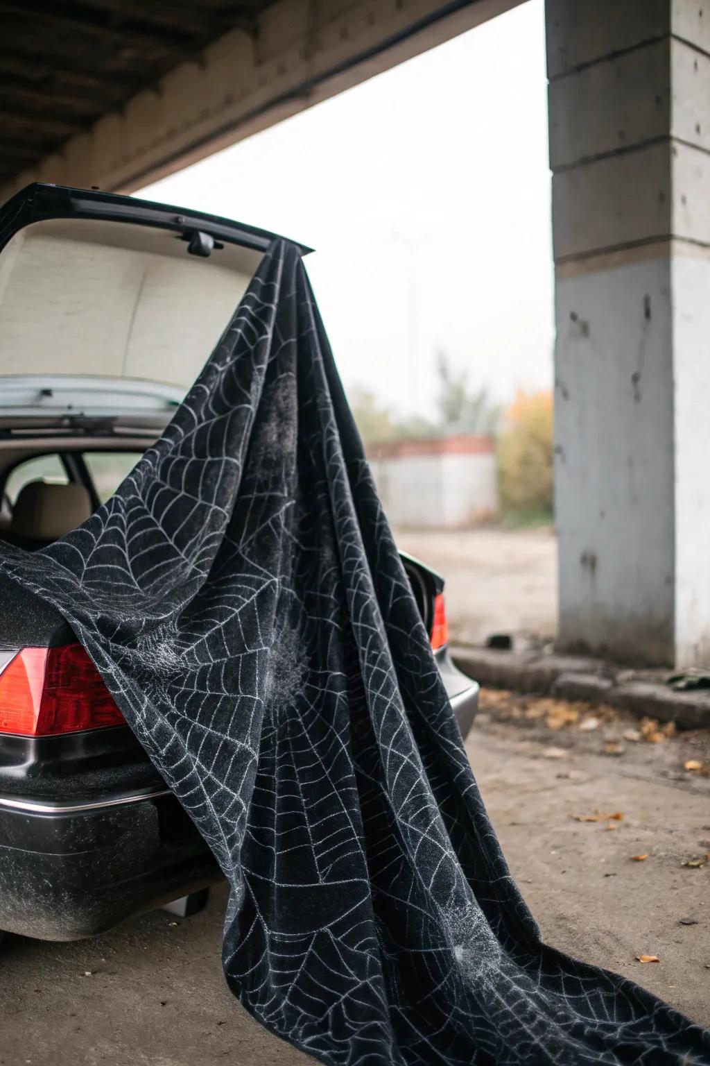 Eerie textile introduces dimension and enigma to your layout.