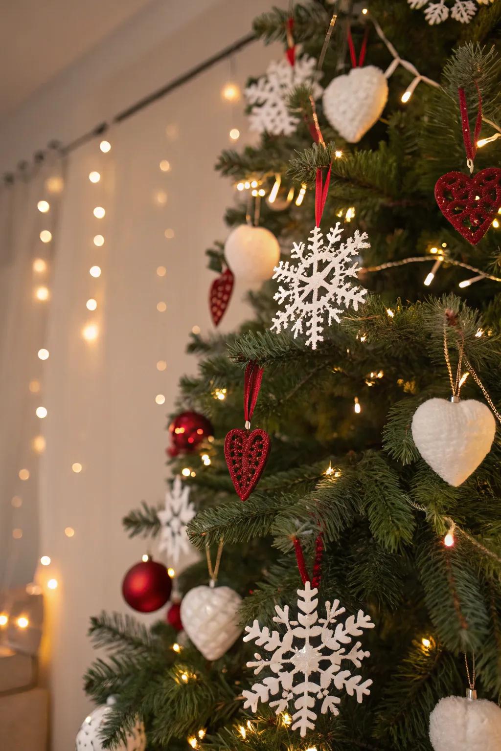 Honor both seasons with a fusion of Christmas and Valentine's elements.