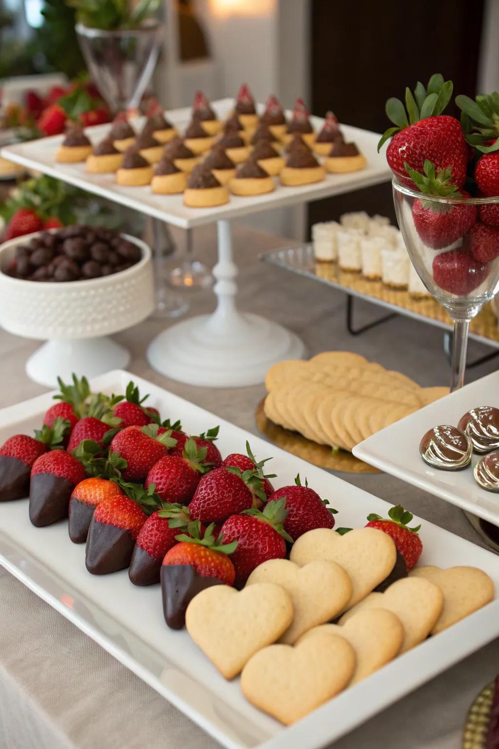 Indulge in a gourmet dessert display presenting your cherished sweets.