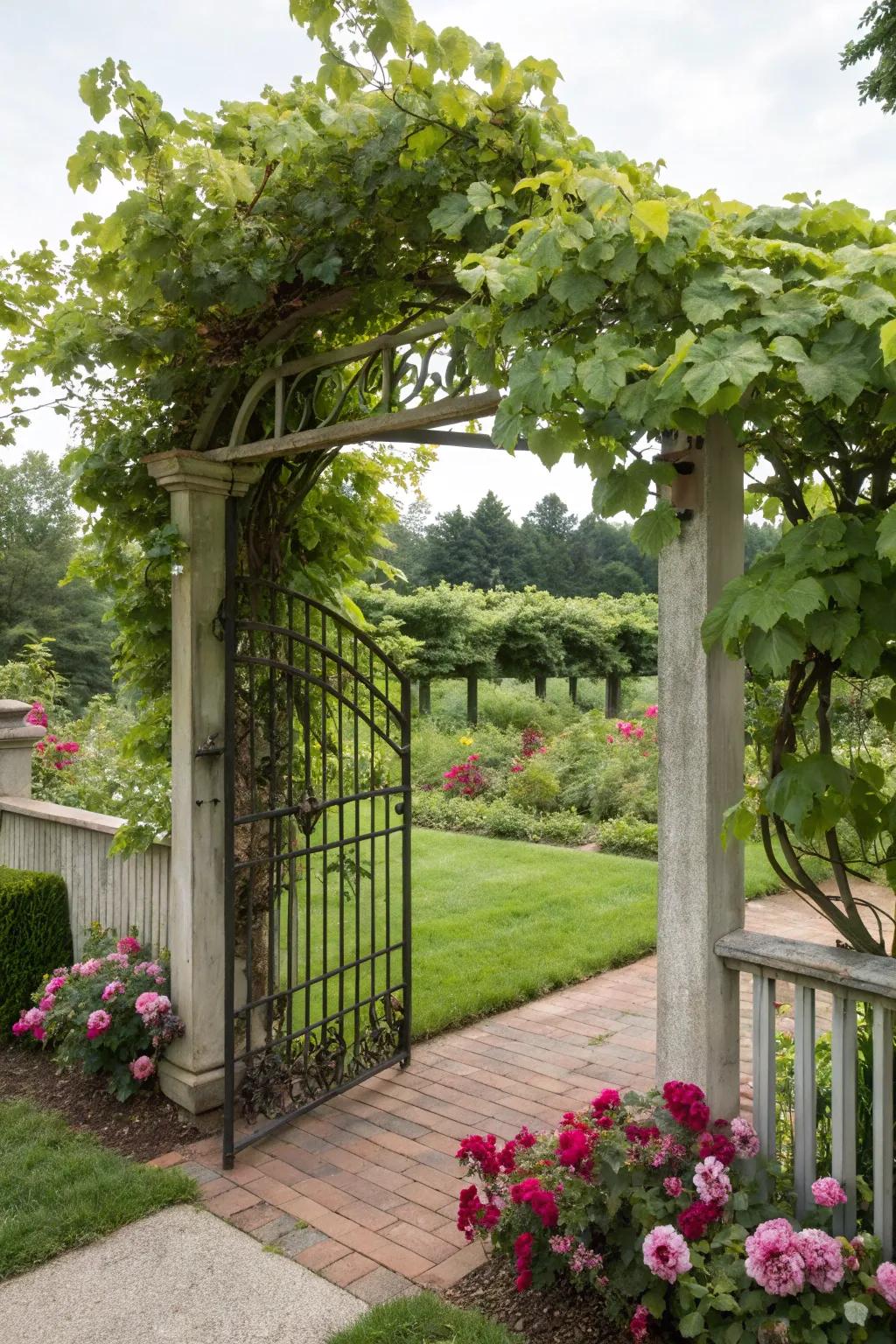 A gated arbor offering performance and beauty.