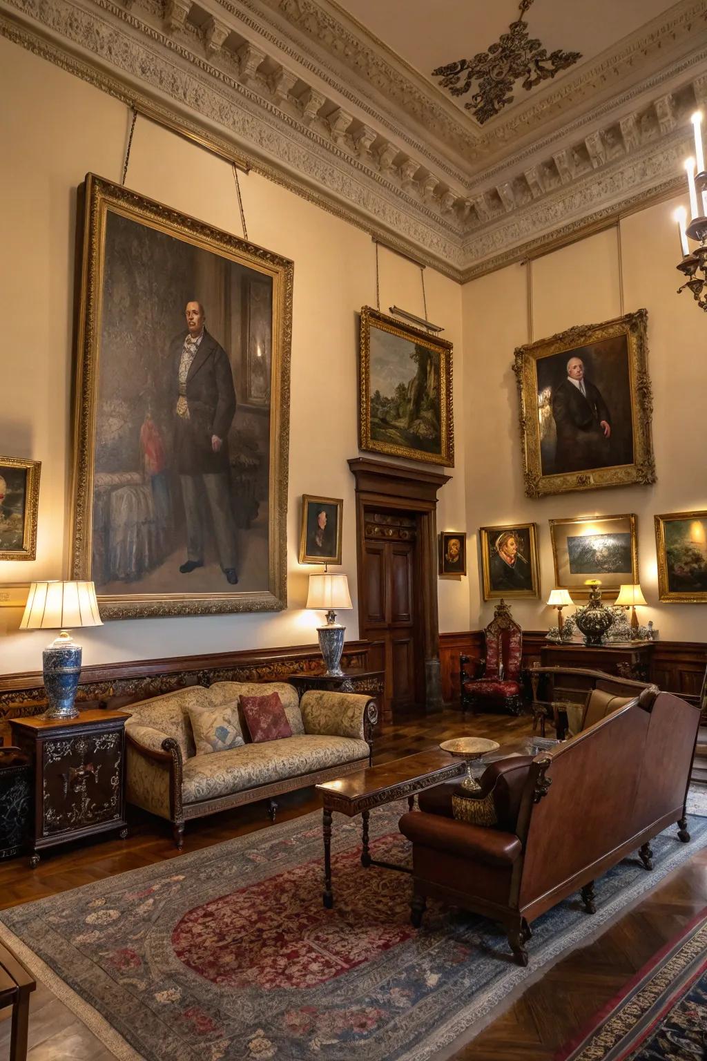 Traditional images and paintings enhance a cultured appeal to the area.