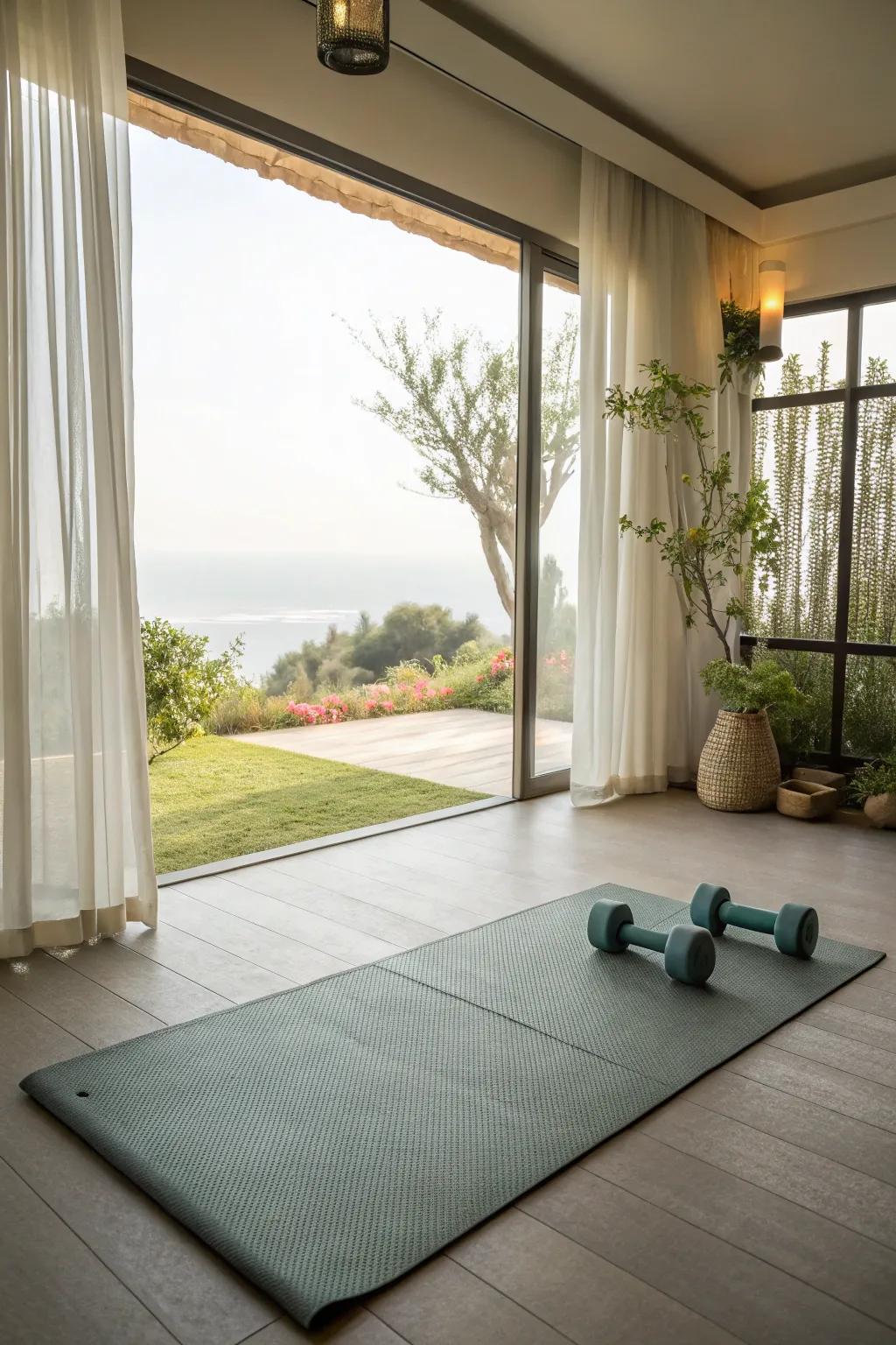 Move and breathe: A designated area for physical wellness.