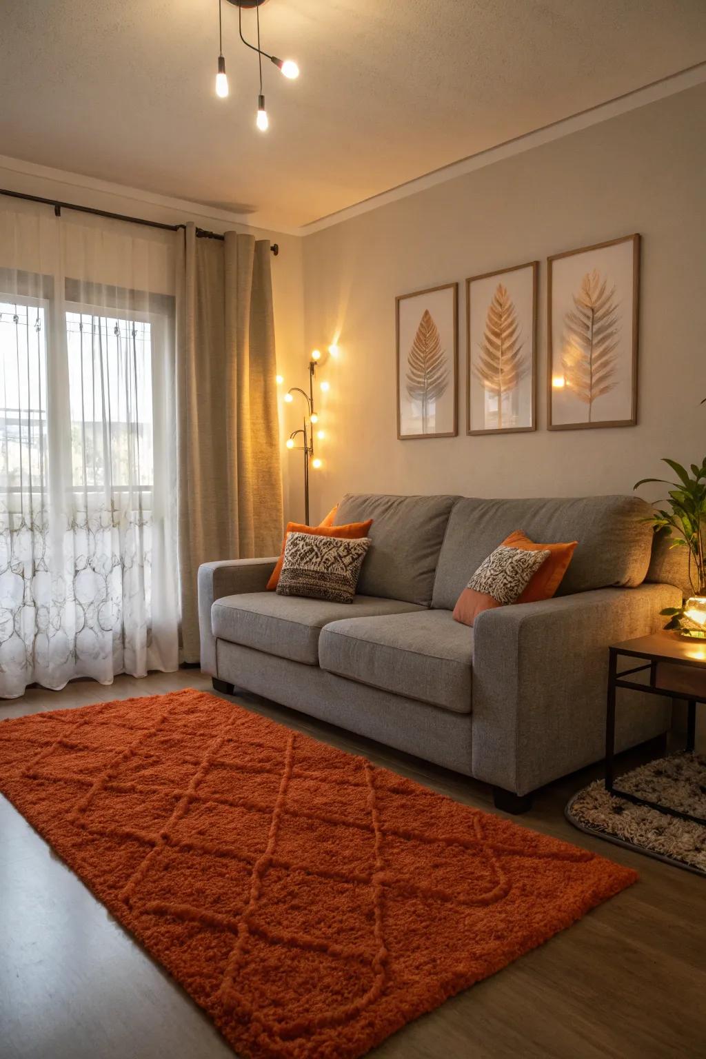 Amber carpets introduce heat and vibrancy to your living space.