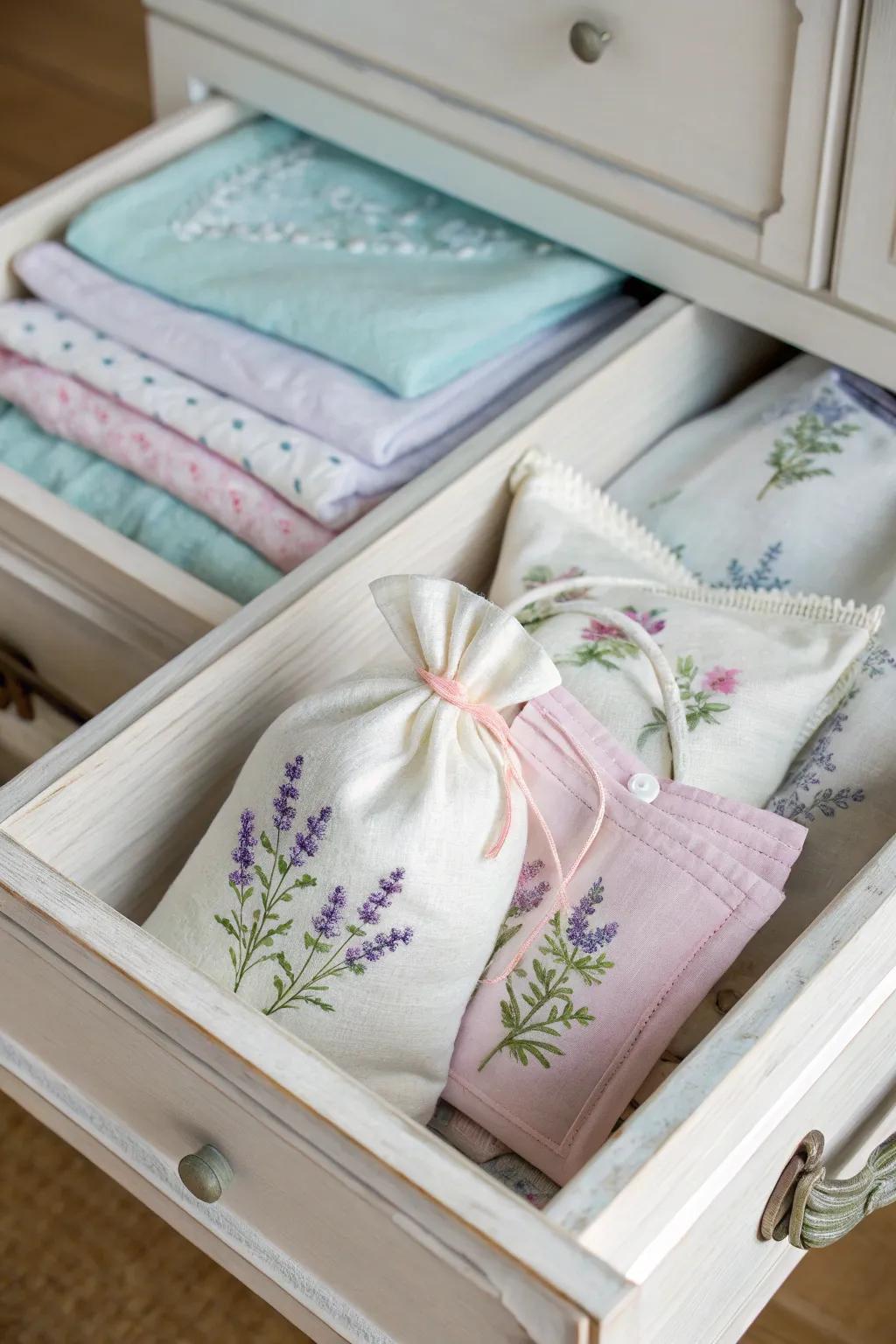 Scented pouches for a touch of fragrance and freshness.