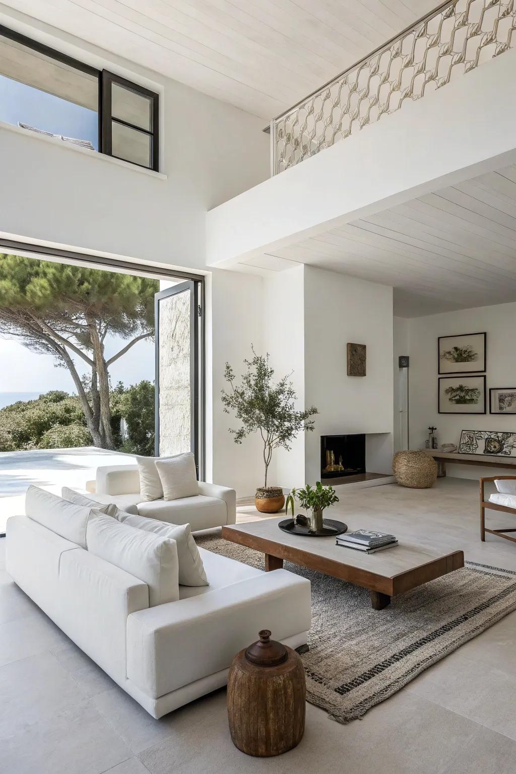 Minimalism emphasizes the serene sophistication of white design.