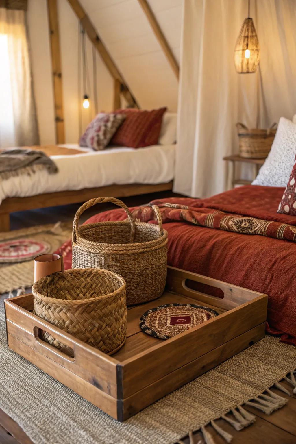 Country-style accents add charm and coziness to your bedroom.