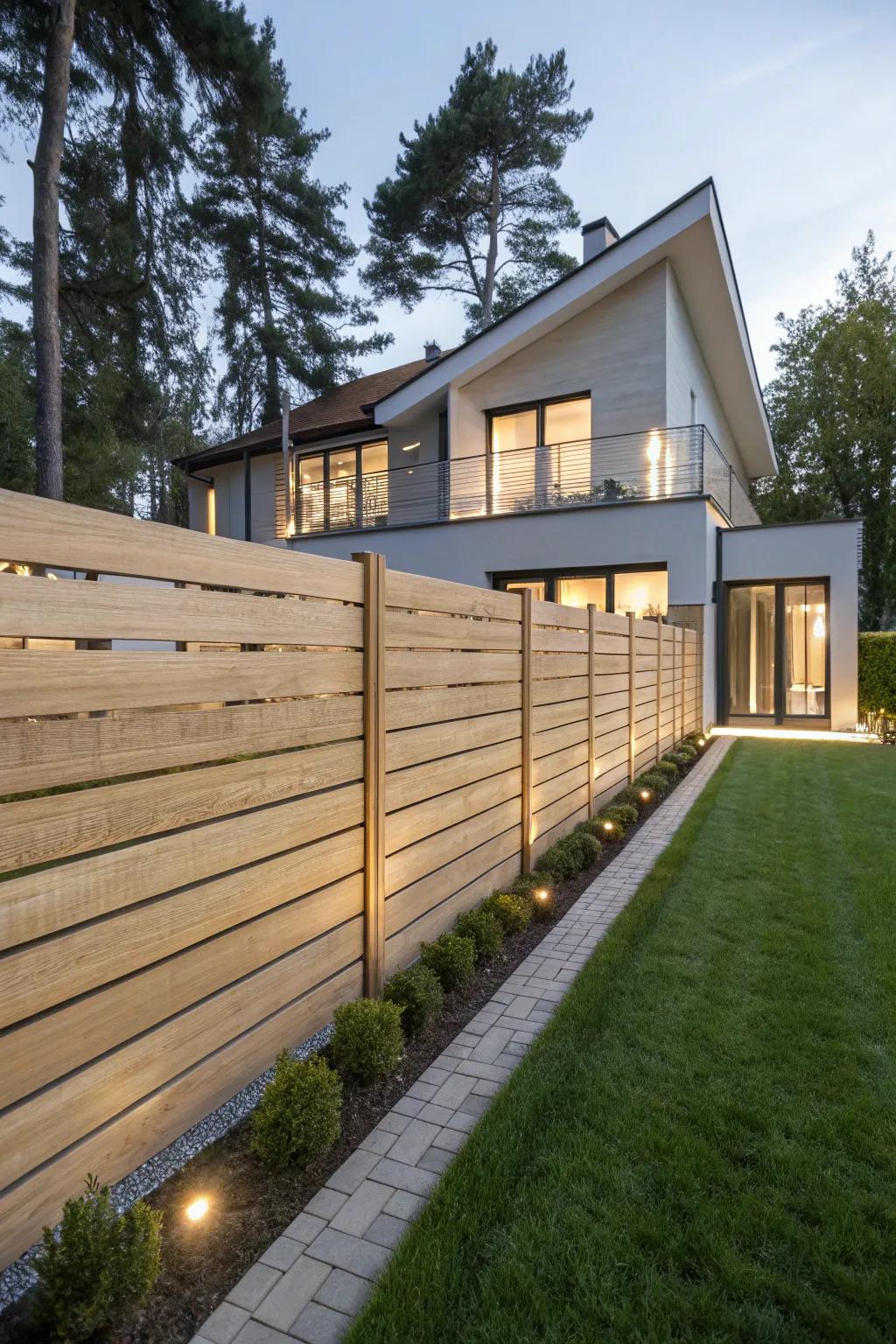 The hallmarks of contemporary fences are simplicity and elegance.