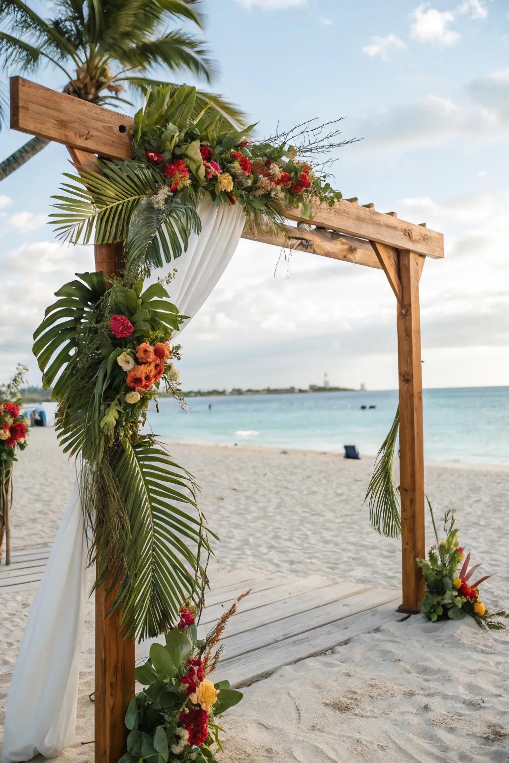 Tropical aspects bring a touch of eden to your arch.