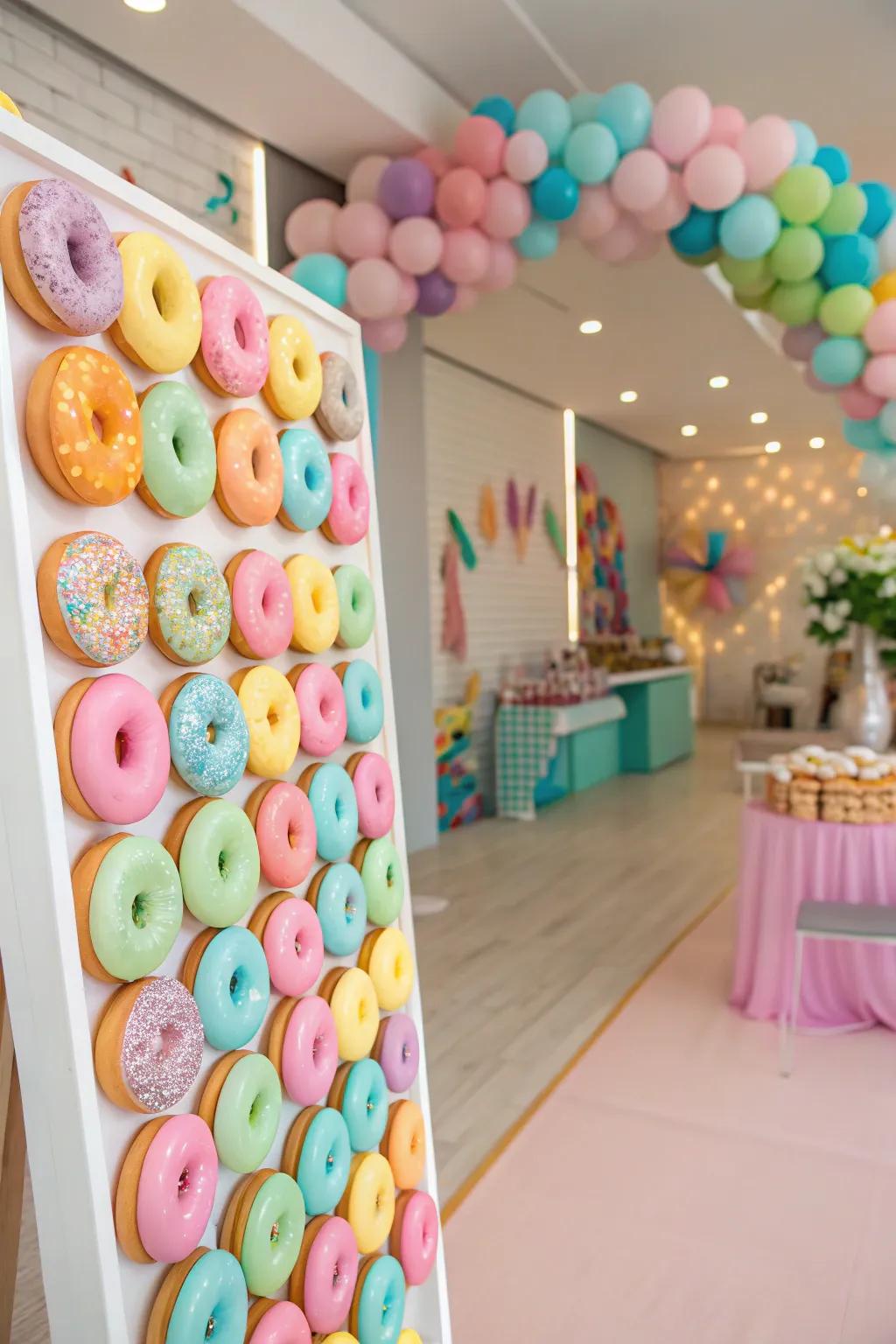 Sweeten the gathering with an irresistible donut exhibit.