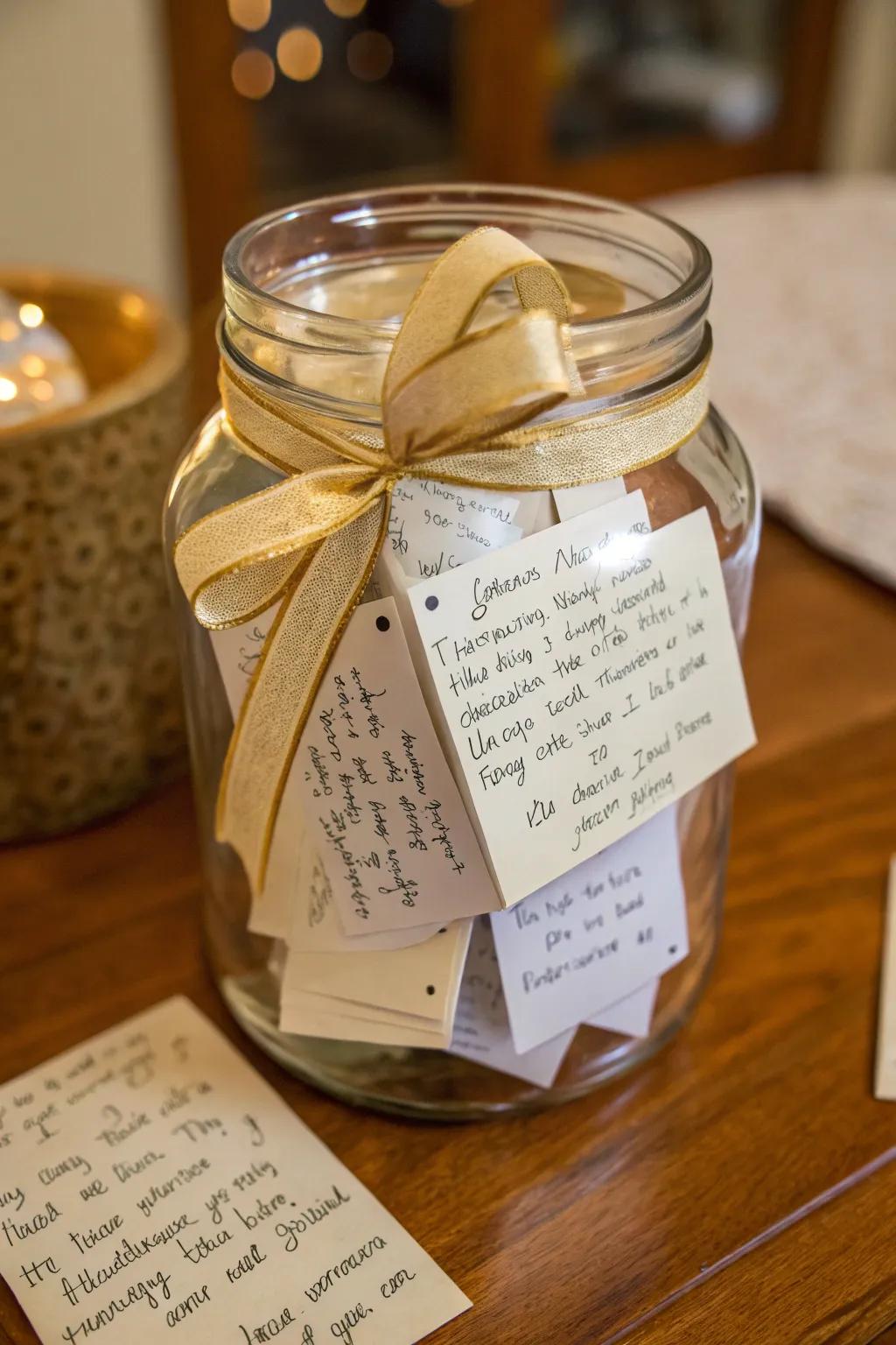 A memory capsule brimming with heartfelt notes from adoring guests.