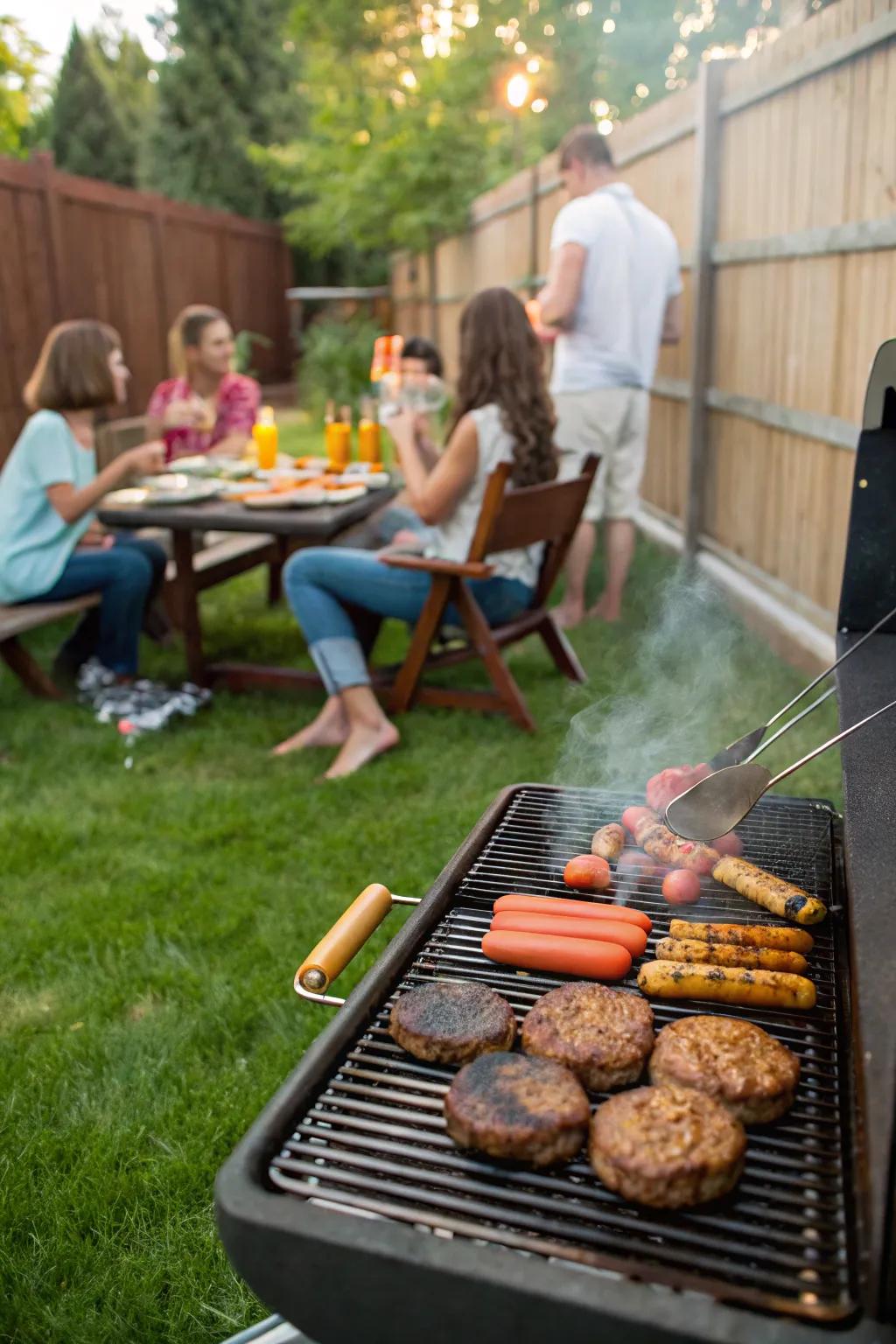 A backyard barbecue ideal for a summer birthday celebration.