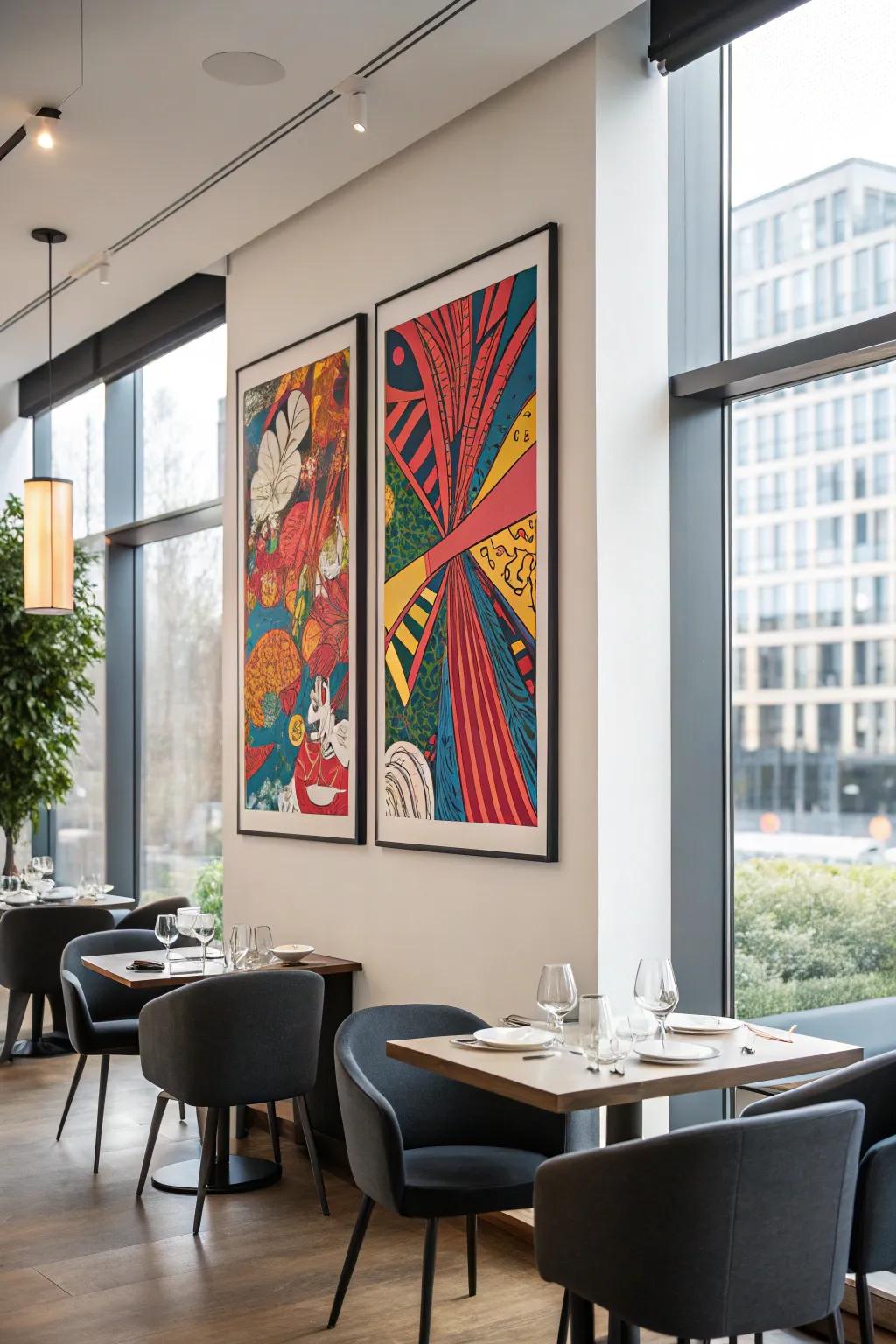 Abstract art prints add an artistic spark to your residence.