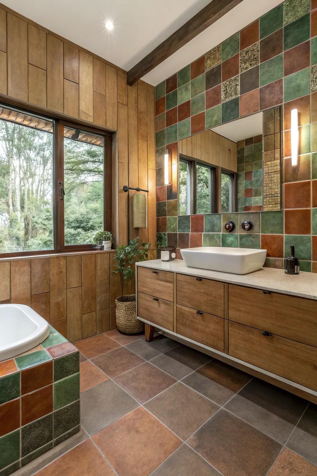 Repurposed tiles are a stylish and sustainable choice.