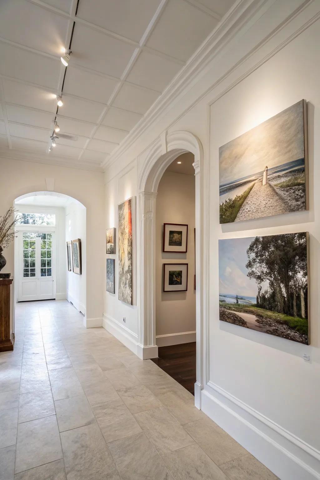 A minimalist approach allows each artwork to shine on its own.