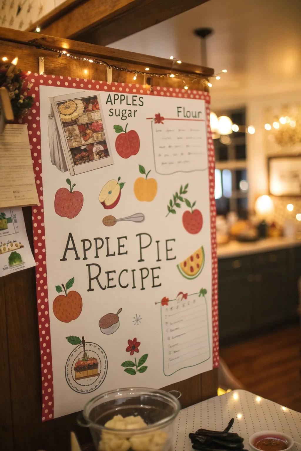 Incorporate a tasty apple pie recipe into your classroom decor.