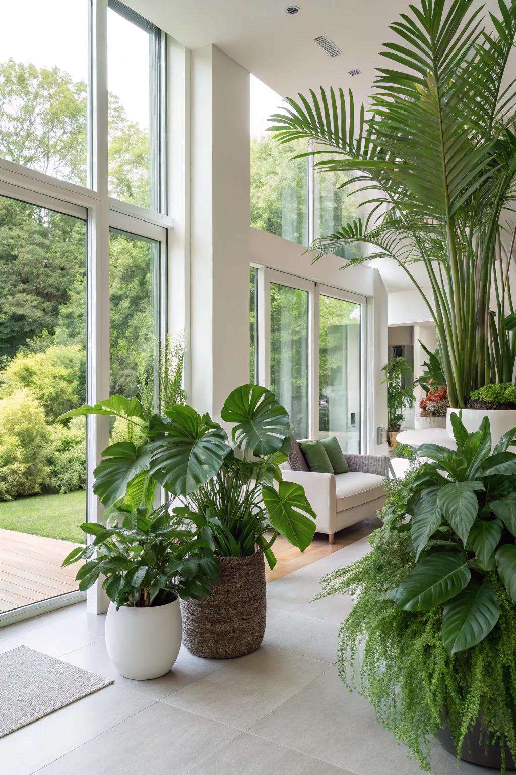 Verdure backdrops usher in the serenity of nature within.