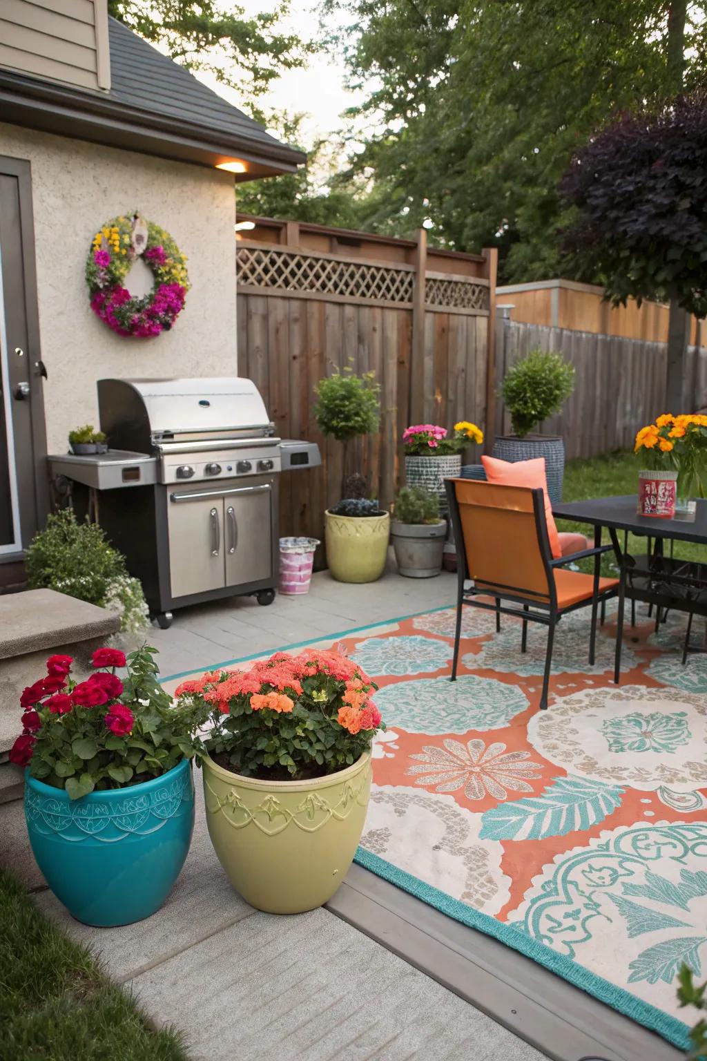 Ornamental pieces personalize your BBQ area.