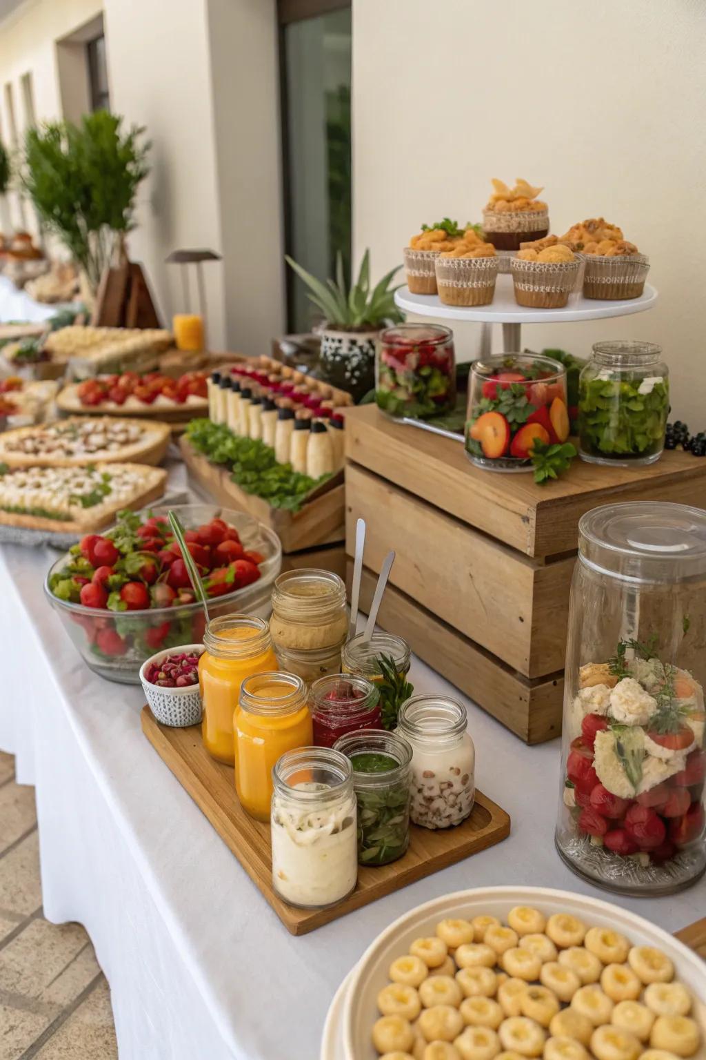 An elegant buffet setup offers both style and convenience for guests.