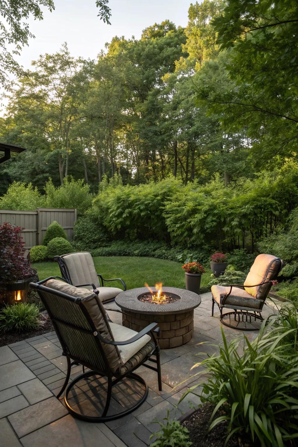 Fire pit tables offer a spot to congregate and warmth.