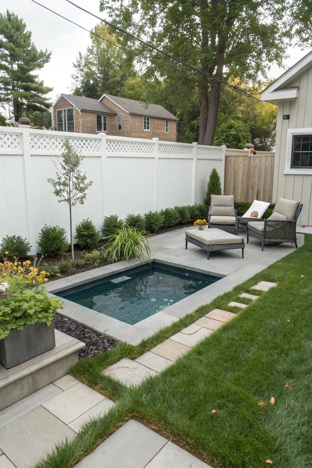 Maximize petite areas with a stylish cooling pool.