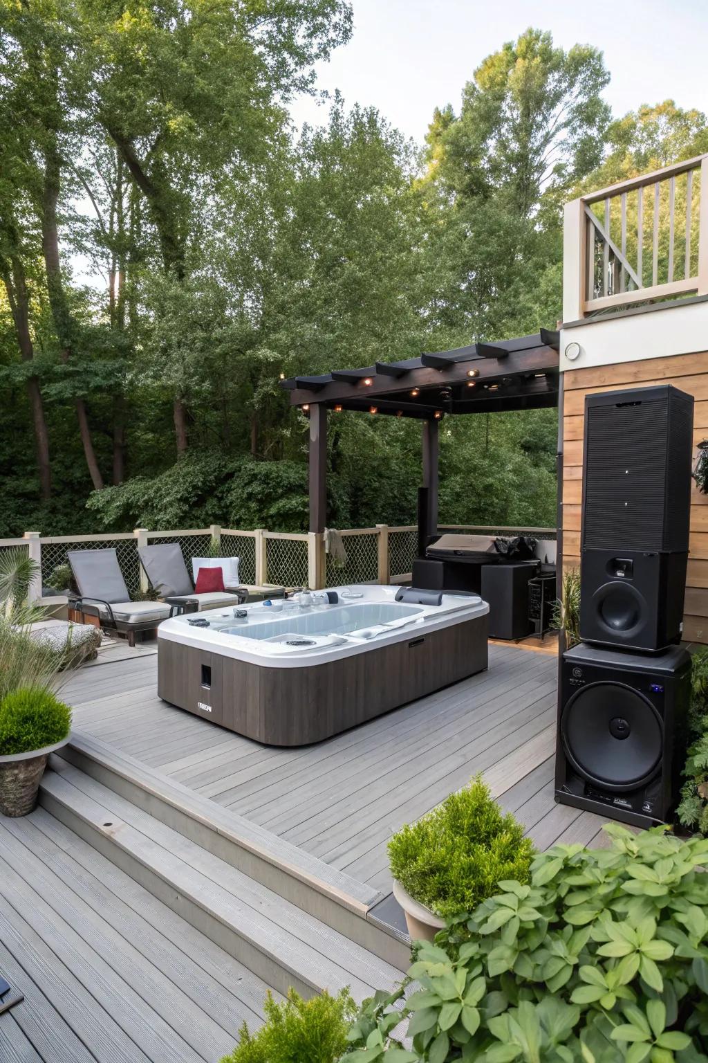 An outside sound system improves your leisure and entertainment experiences.