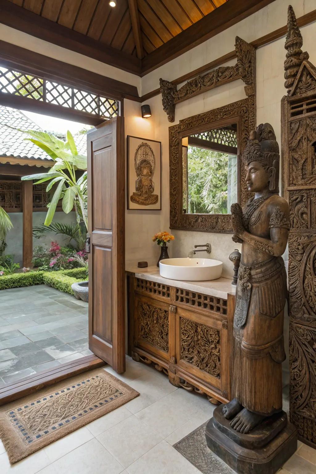 Decorative details add cultural beauty and character.