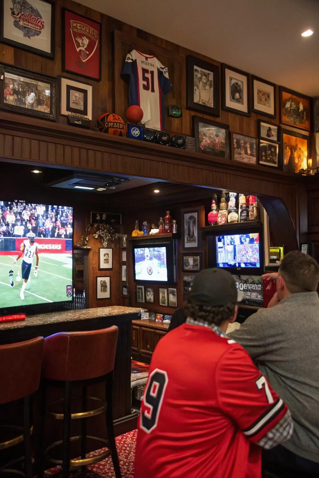 Athletic themed space honors your passion through games.