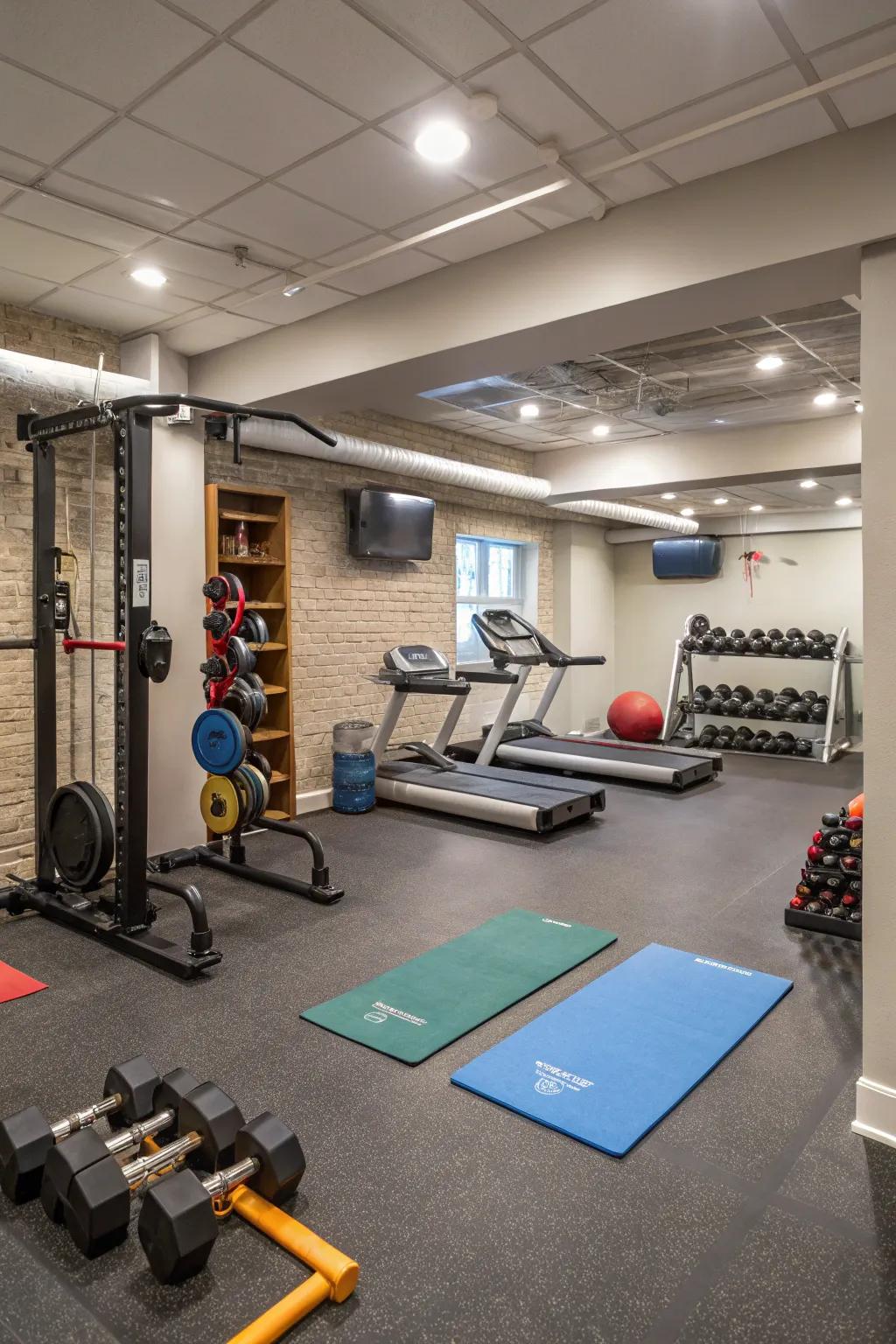Multi-use zones enhance the functionality of your gym.
