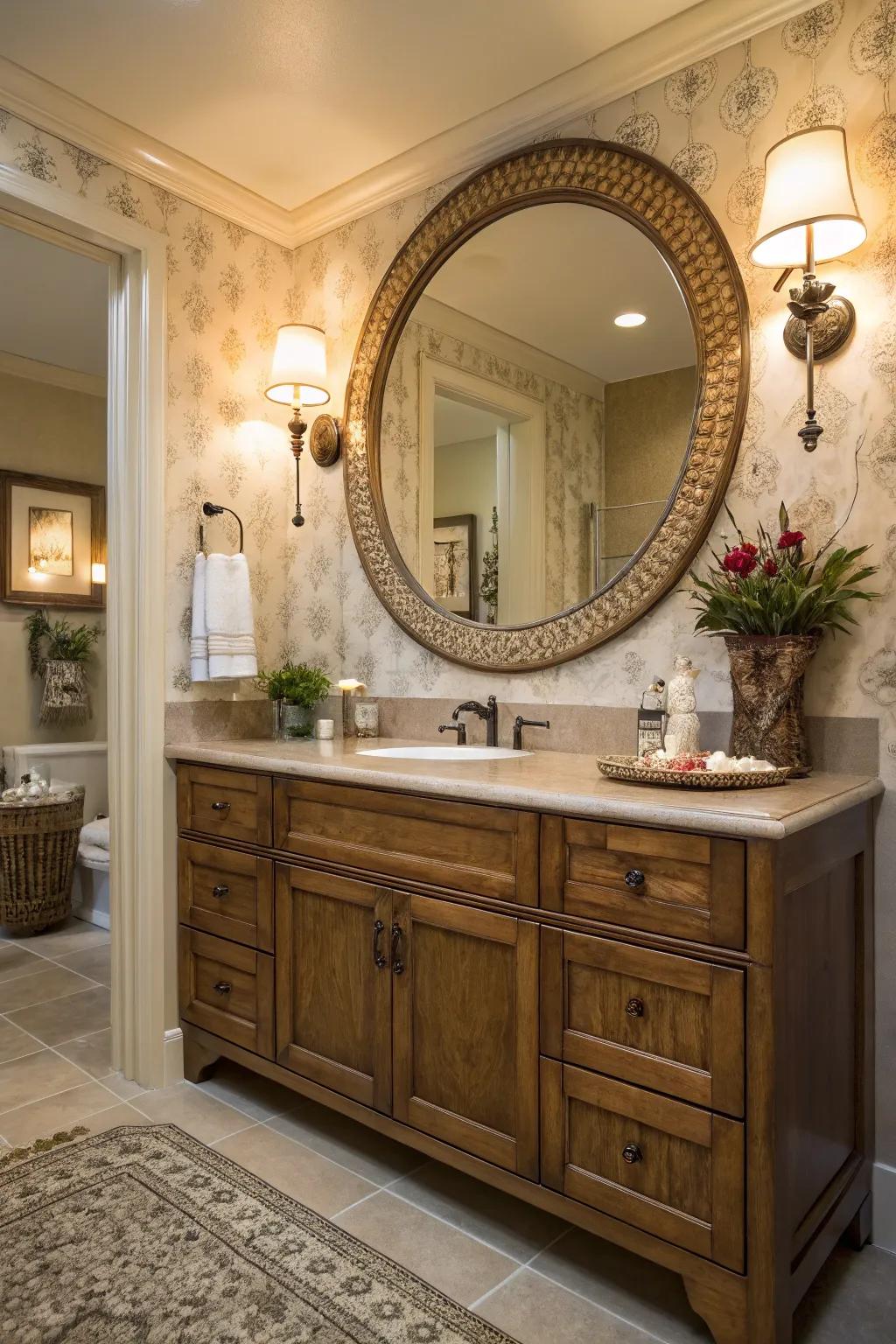 Ornamental reflectors function as genteel showstoppers whilst heightening the room's radiance.