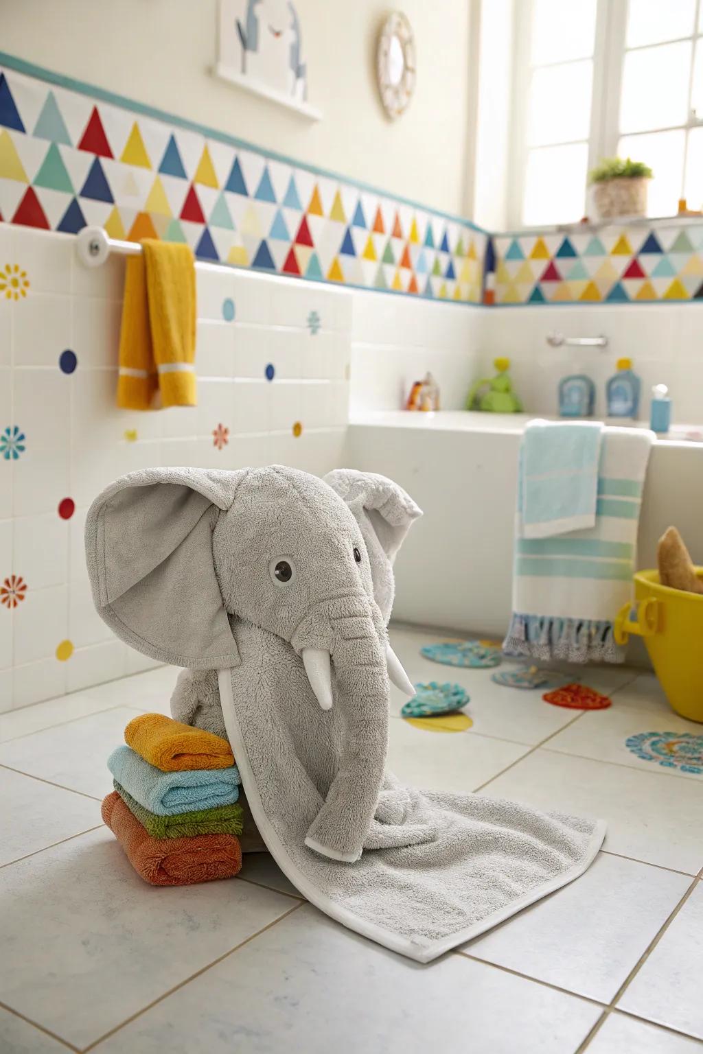 Add a playful touch with animal-shaped towel folds.