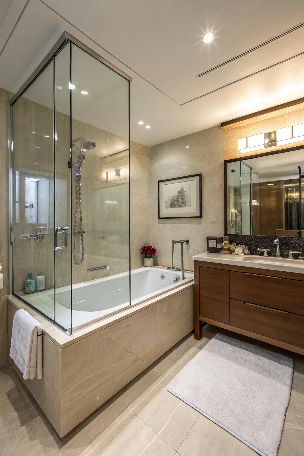 Glass setups deliver a smooth, modern look.