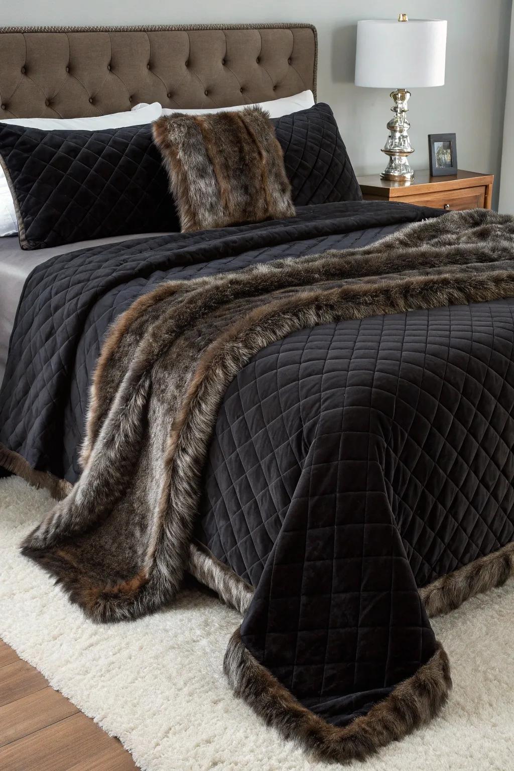 Improving texture with ebony throws.