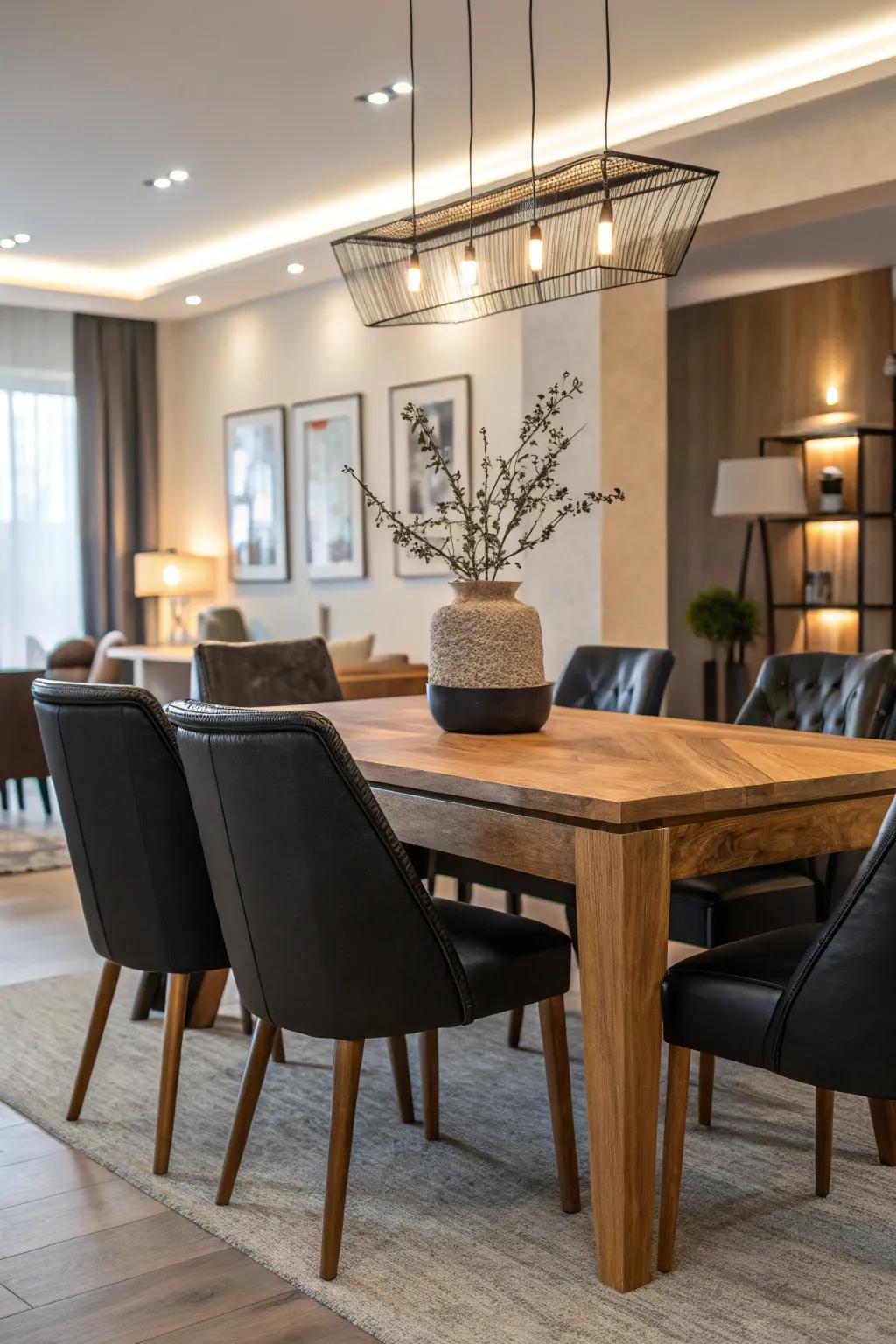 Chic charcoal seats finalize the visual.