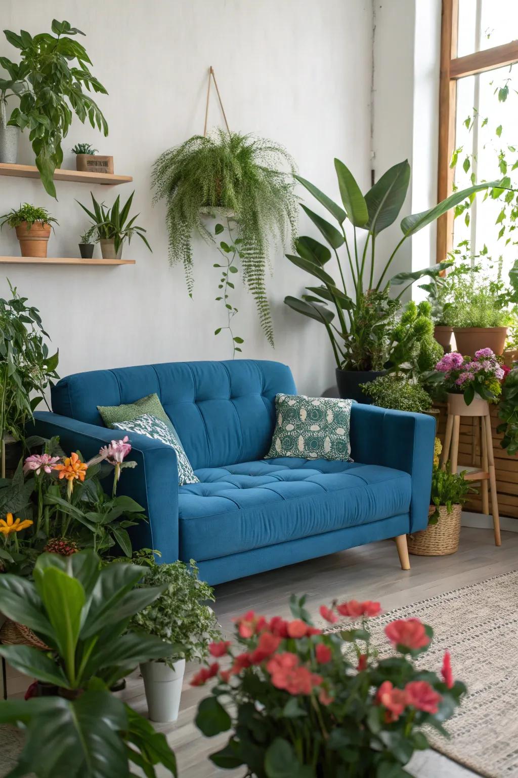 Verdure imparts vitality and vibrancy to the lounge configuration.