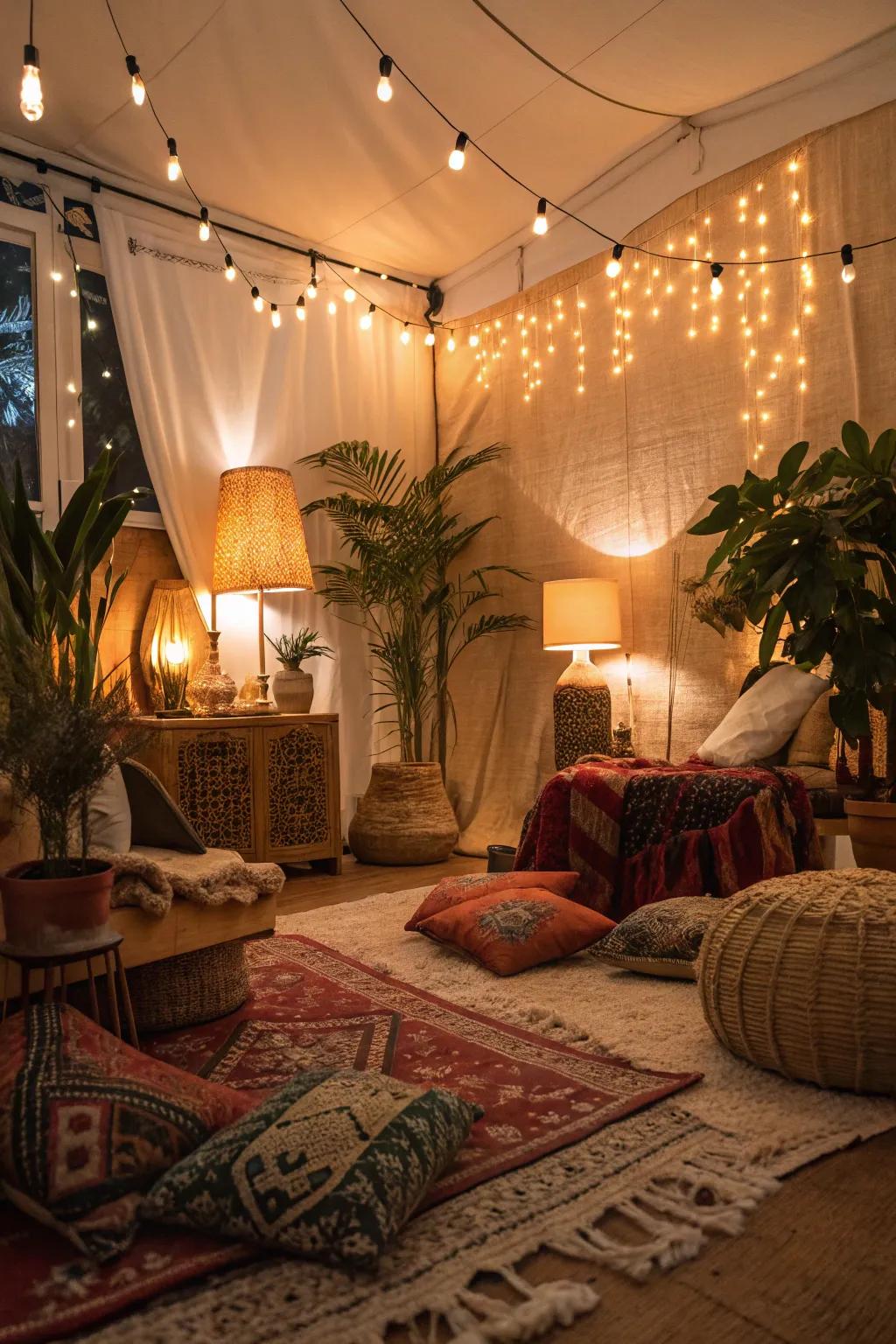 Warm lighting sets a comfortable and welcoming mood.