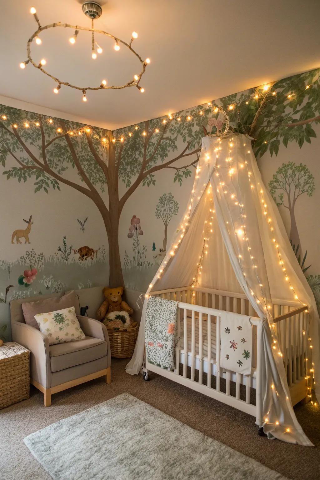 Conjure up magic with a mystical woods-themed nursery.