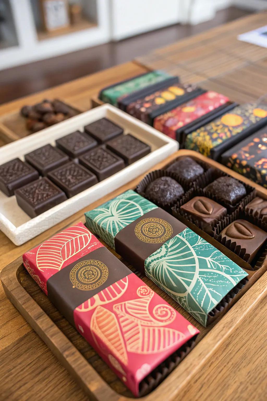 Tailored cocoa bars for a sweet individualized treat.