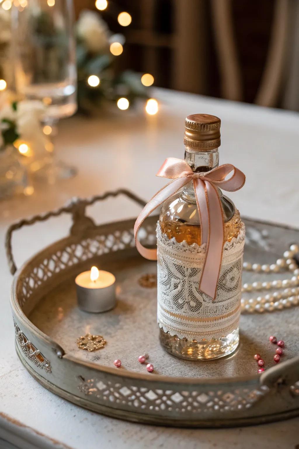 A hint of sophistication with imaginatively showcased petite spirits vessels.