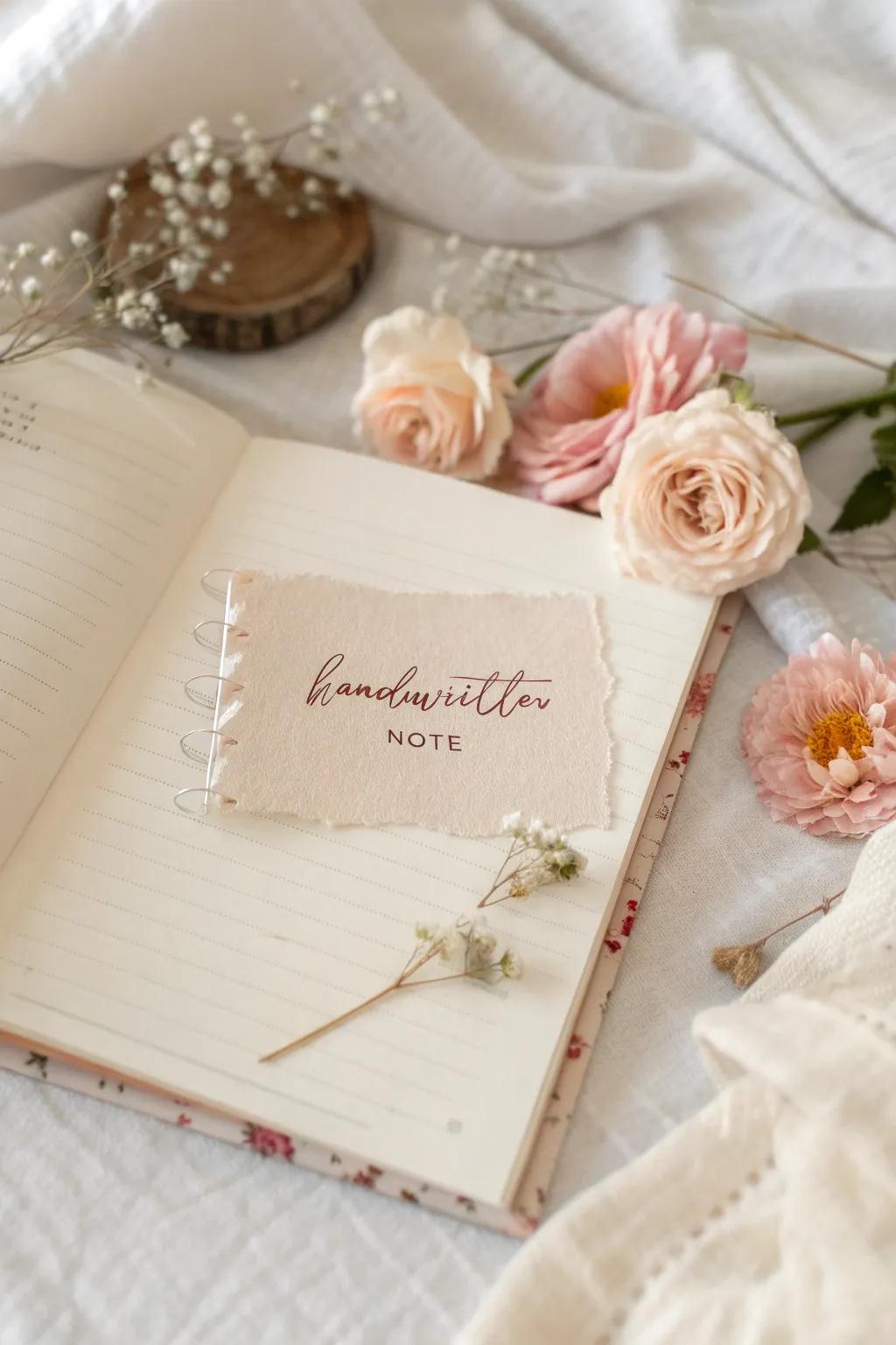 Murmur confidences over paper: Append hand-inscribed memos for an individual nuance to your bridal scrapbook.