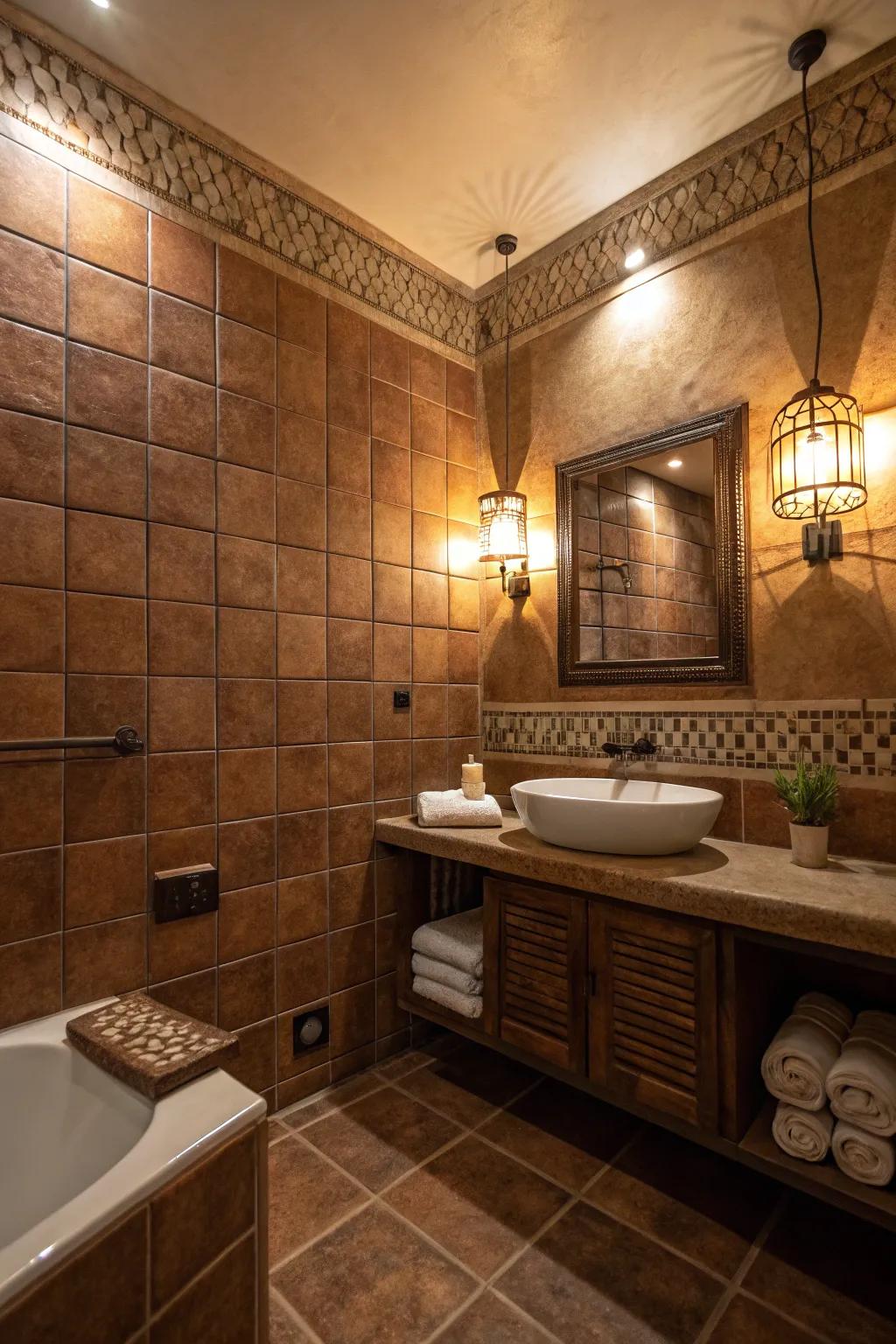Produce depth through textured tiling.