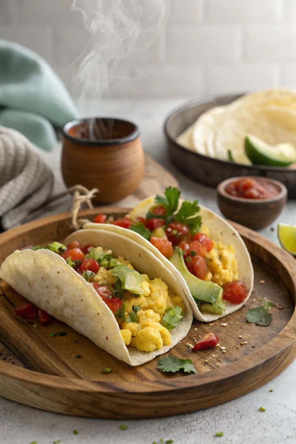 Breakfast tacos that bring a festive twist to brunch.