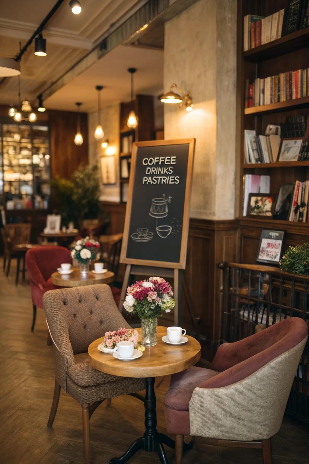 A charming chalkboard menu that invites exploration.